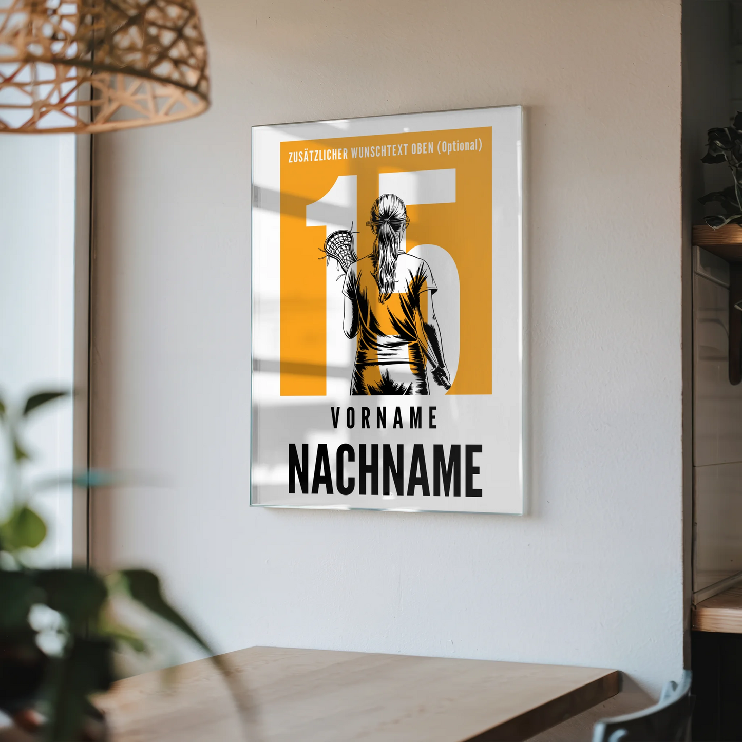 Acrylglas Bild Personalisiert magnetisch Lacrosse Lacrossespielerin Geschenk für Tocher Mama Tante Freundin