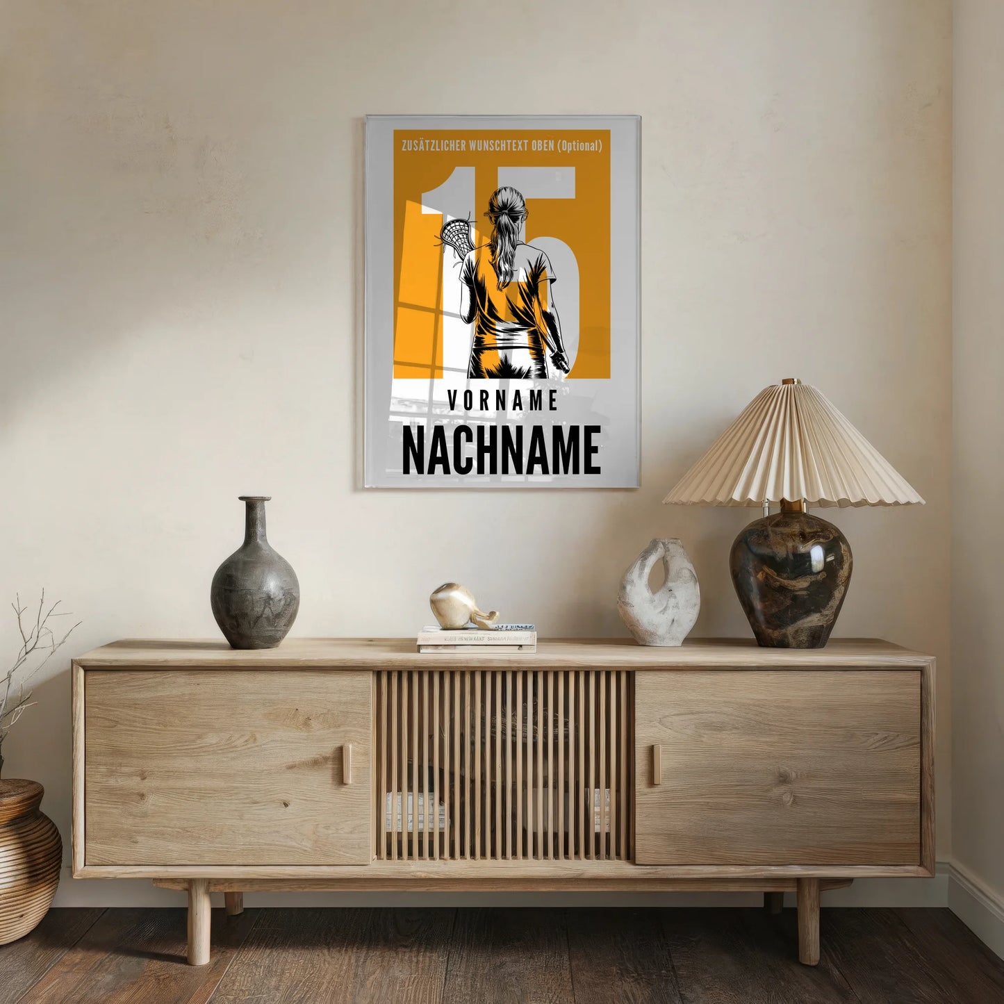 Acrylglas Bild Personalisiert magnetisch Lacrosse Lacrossespielerin Geschenk für Tocher Mama Tante Freundin