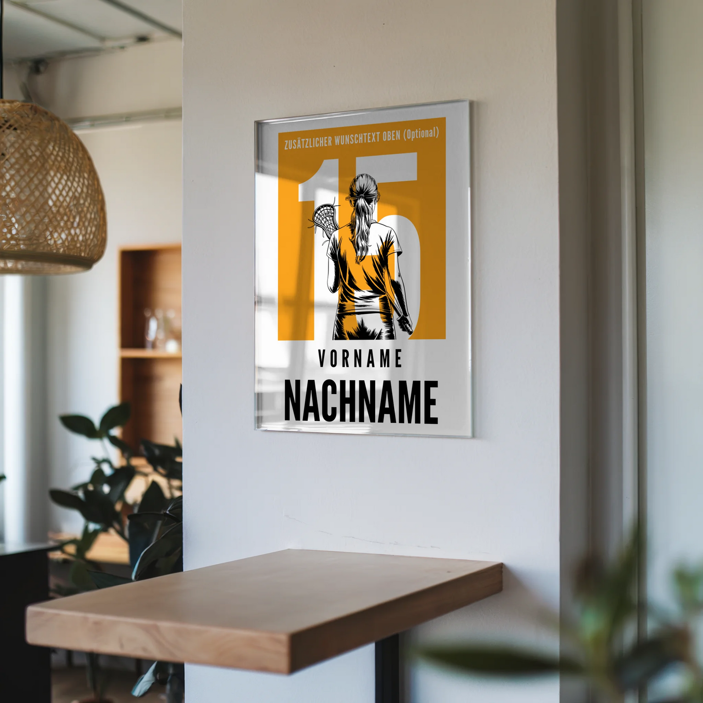 Acrylglas Bild Personalisiert magnetisch Lacrosse Lacrossespielerin Geschenk für Tocher Mama Tante Freundin