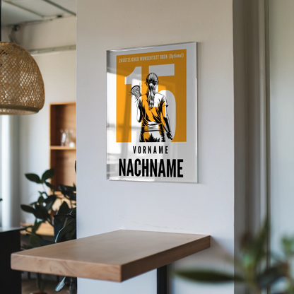 Acrylglas Bild Personalisiert magnetisch Lacrosse Lacrossespielerin Geschenk für Tocher Mama Tante Freundin