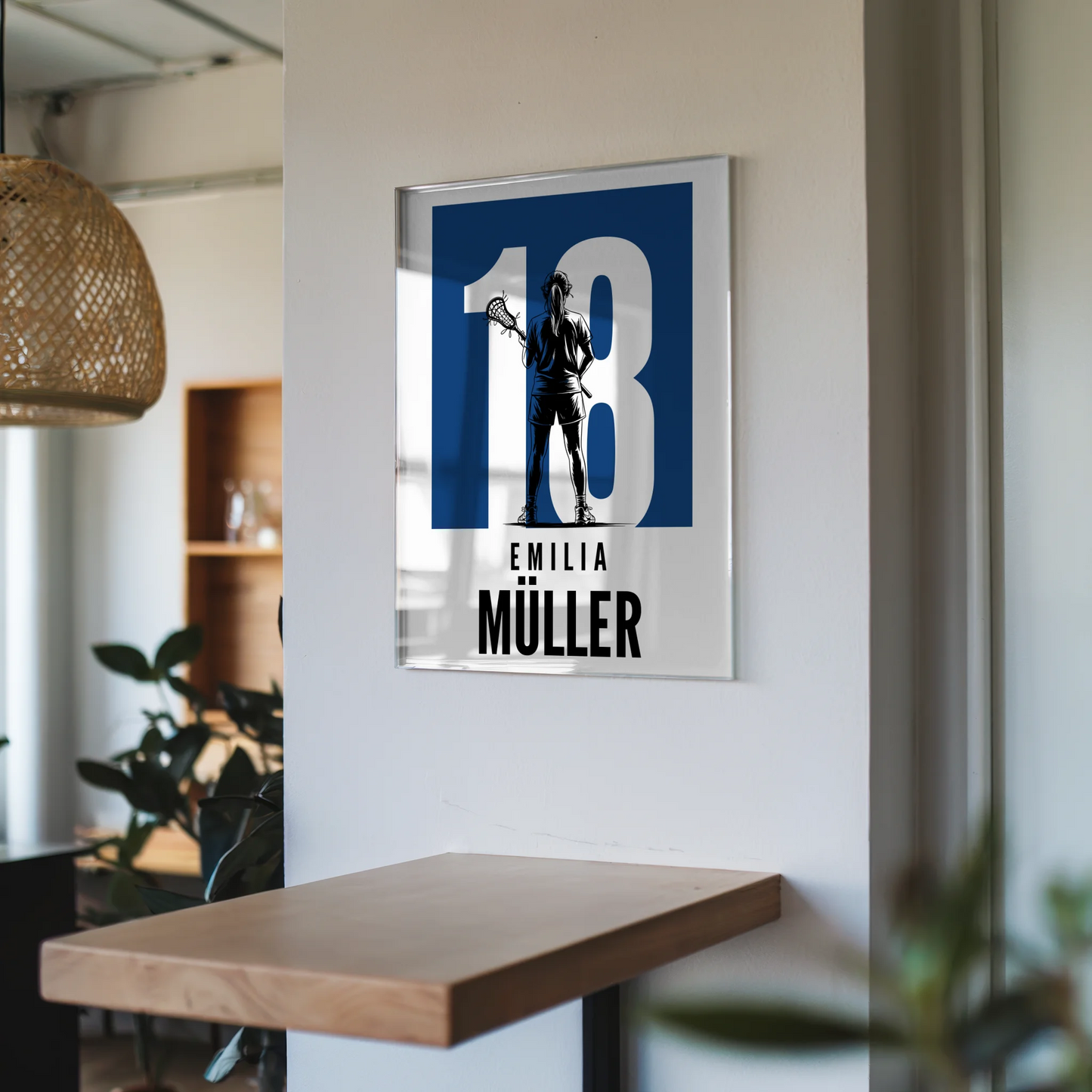 Acrylglas Wandbild Personalisiert magnetisch Lacrosse Lacrossespielerin Geschenk für Tocher Freundin