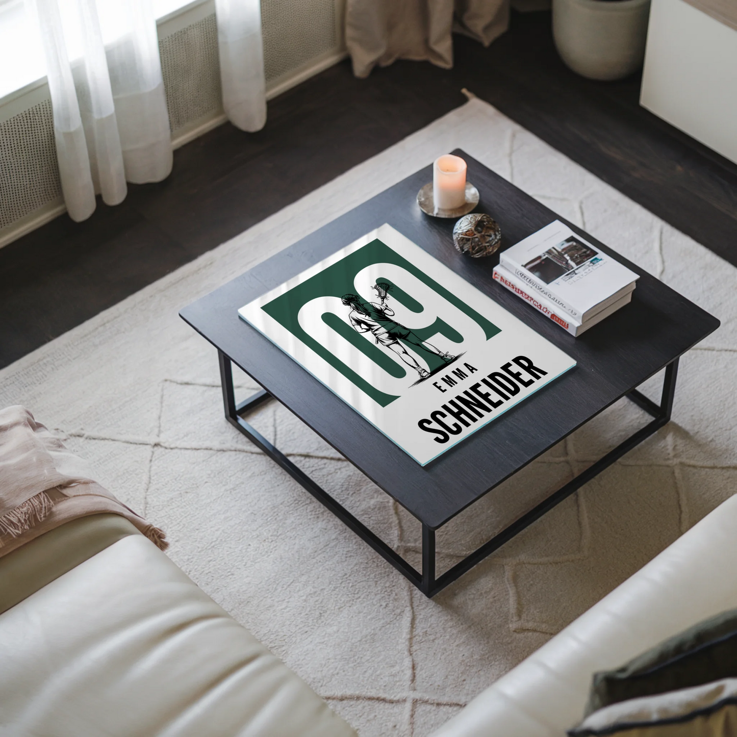 Personalisiertes Acrylglasbild Lacrosse Lacrossespielerin Geschenk für Mädchen Turnier