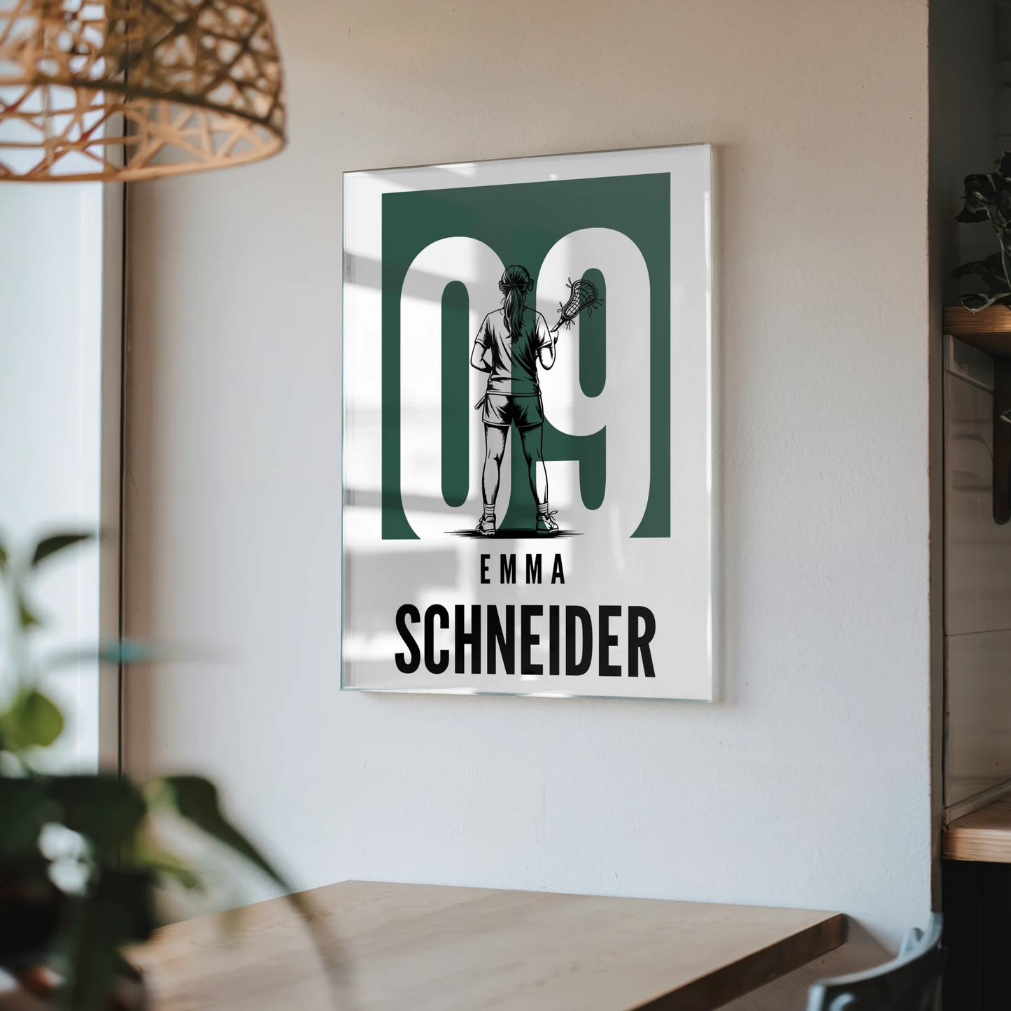 Personalisiertes Acrylglasbild Lacrosse Lacrossespielerin Geschenk für Mädchen Turnier