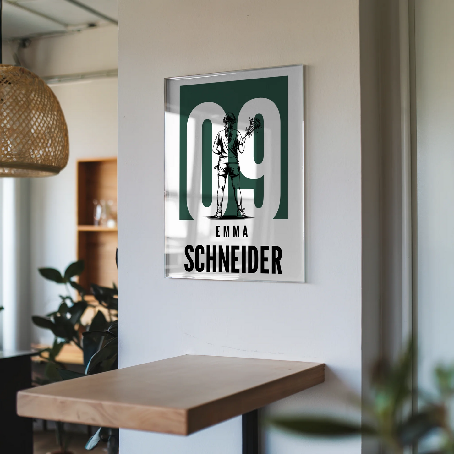 Personalisiertes Acrylglasbild Lacrosse Lacrossespielerin Geschenk für Mädchen Turnier