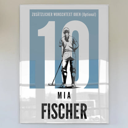 Personalisiertes Acrylglasbild Polo Polospielerin Geschenk für Mädchen Turnier Urkunde