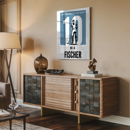 Personalisiertes Acrylglasbild Polo Polospielerin Geschenk für Mädchen Turnier Urkunde