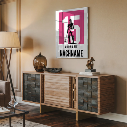 Acrylglas Bild Personalisiert Polo Polospielerin Geschenk für Tochter