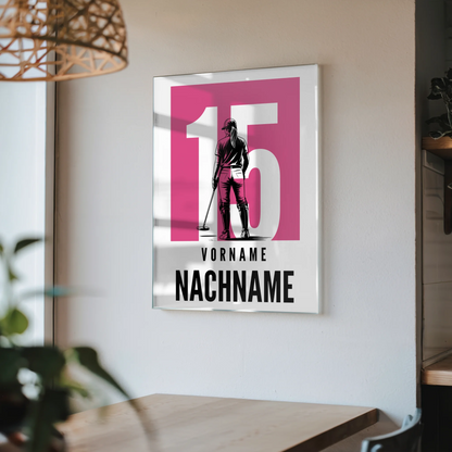 Acrylglas Bild Personalisiert Polo Polospielerin Geschenk für Tochter