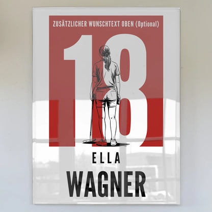 Acrylglas Wandbild Personalisiert Polo Polospielerin Geschenk für Mädchen Turnier