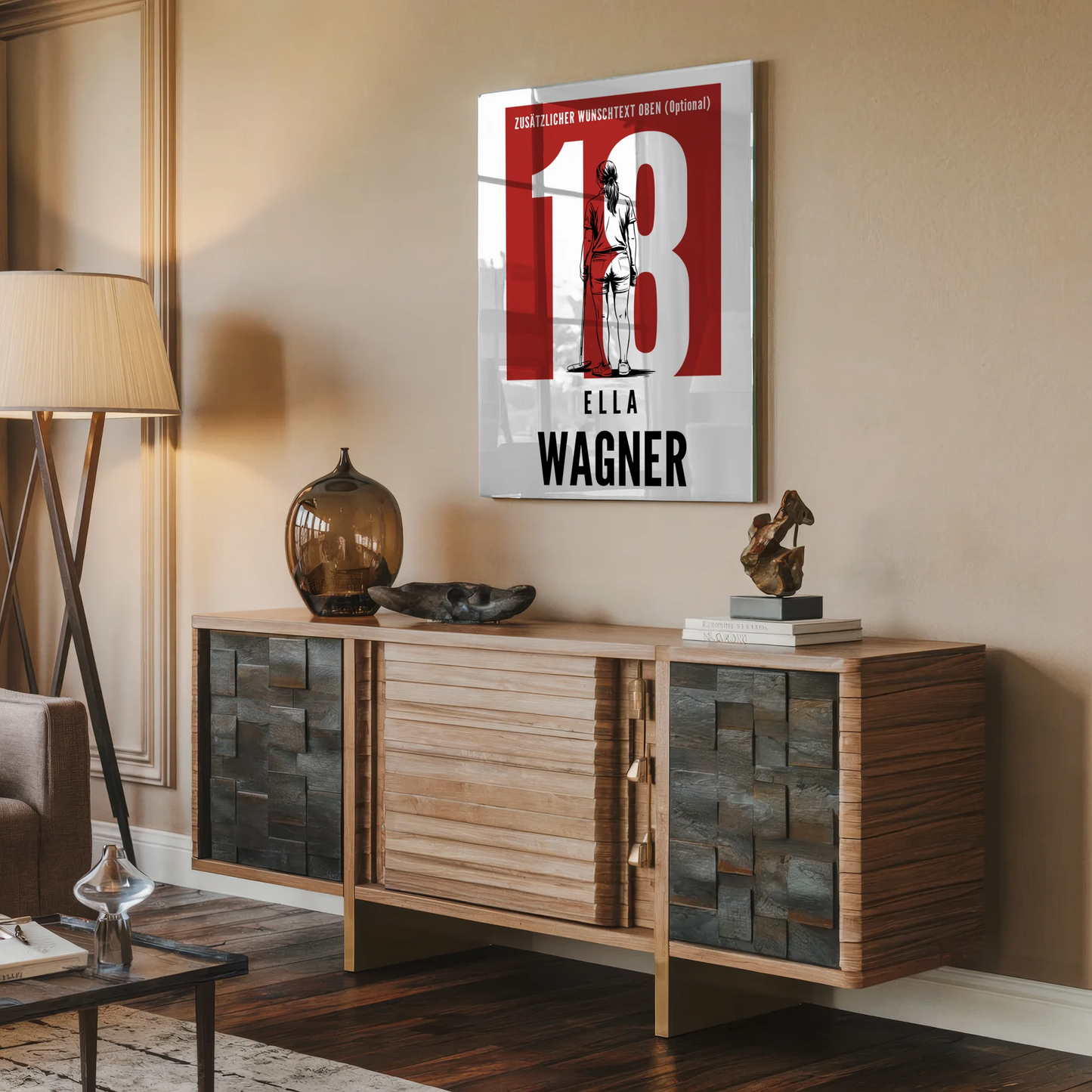 Acrylglas Wandbild Personalisiert Polo Polospielerin Geschenk für Mädchen Turnier