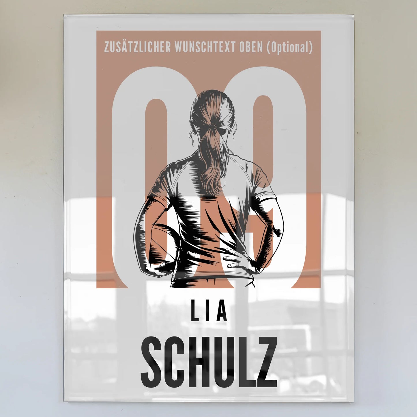 Personalisiertes Acrylglasbild Magnetisch Rugby Rugbyspielerin Geschenk für Tocher Mama Tante Freundin