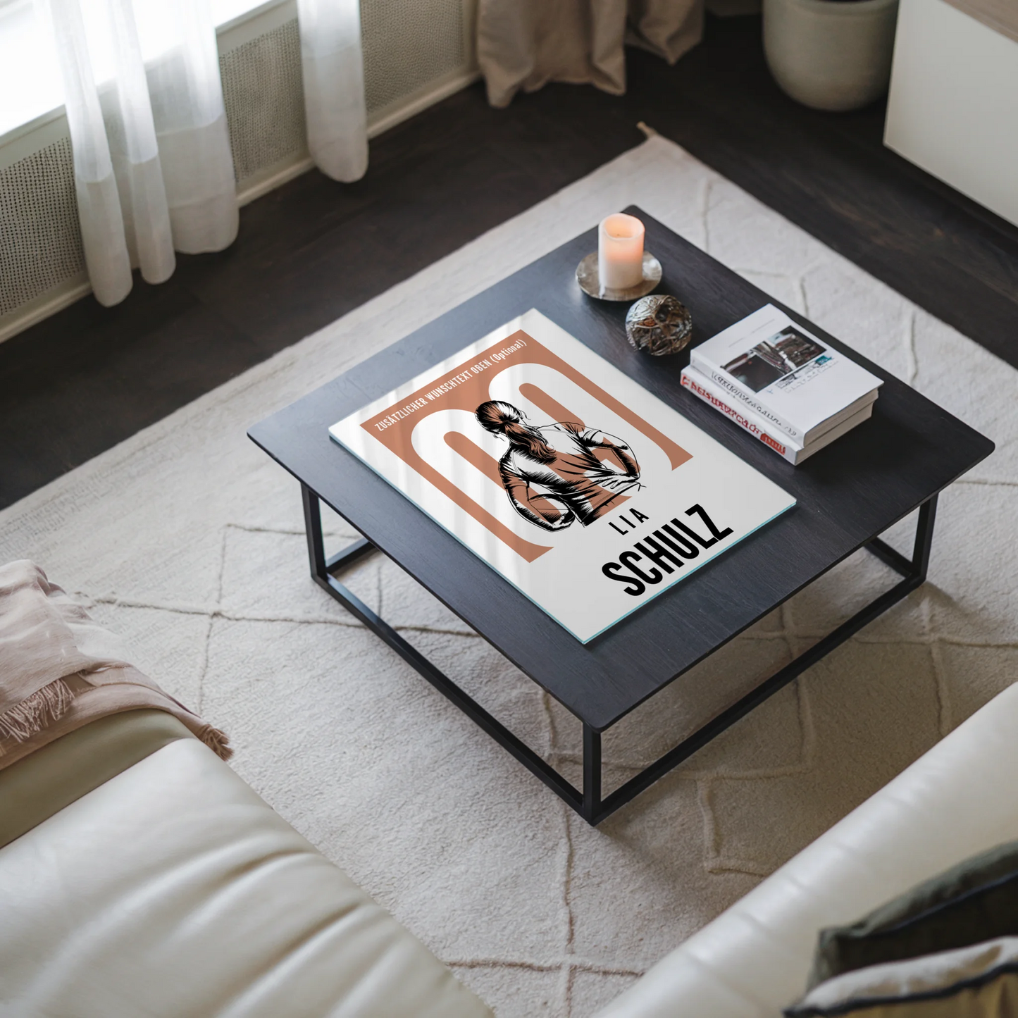 Personalisiertes Acrylglasbild Magnetisch Rugby Rugbyspielerin Geschenk für Tocher Mama Tante Freundin