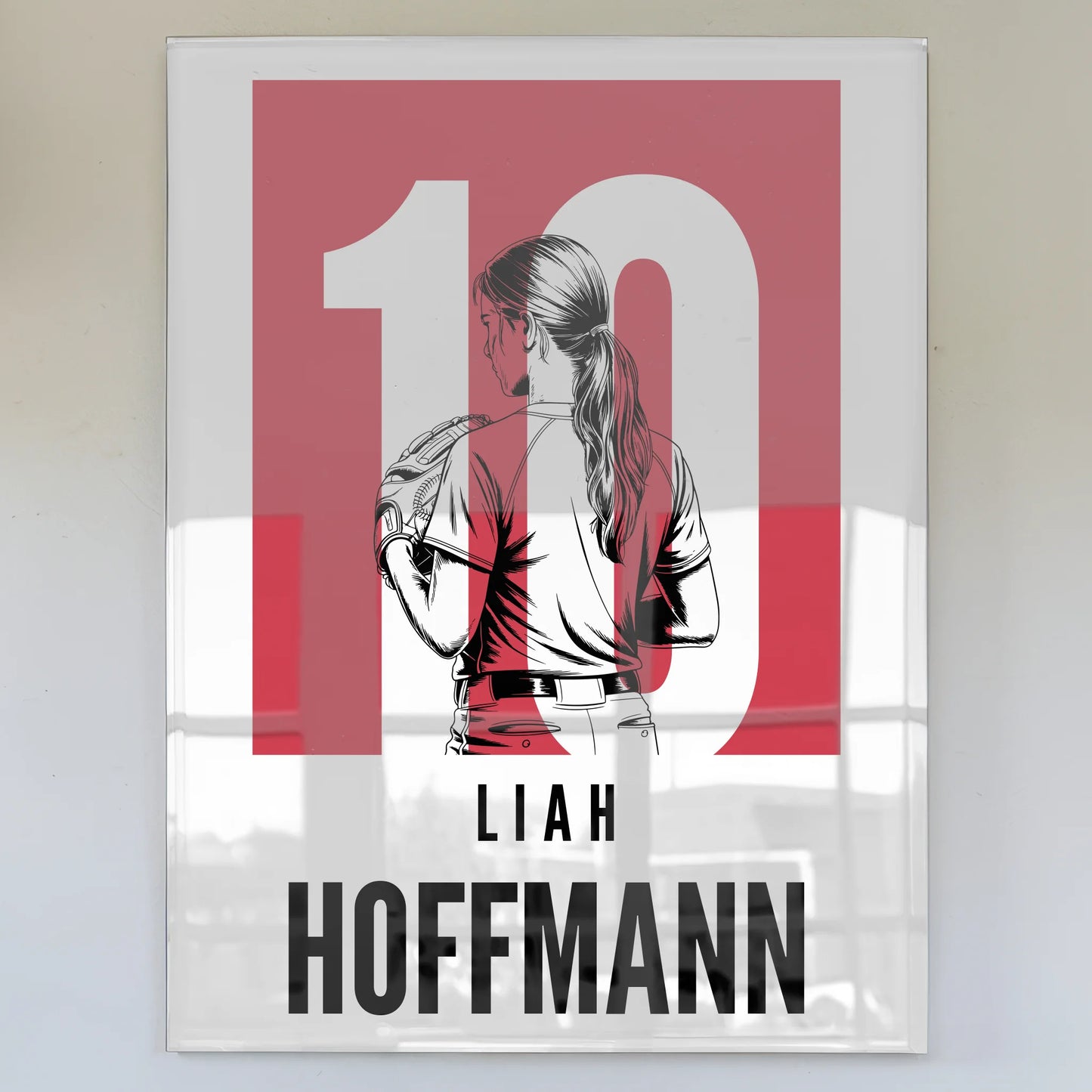 Personalisiertes Acrylglas Bild magnetisch Softball Softballspielerin Geschenk für Tocher Freundin