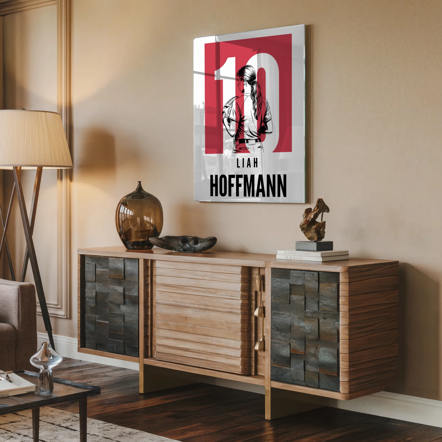 Personalisiertes Acrylglas Bild magnetisch Softball Softballspielerin Geschenk für Tocher Freundin