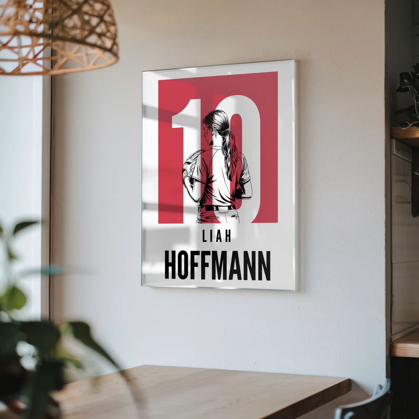 Personalisiertes Acrylglas Bild magnetisch Softball Softballspielerin Geschenk für Tocher Freundin