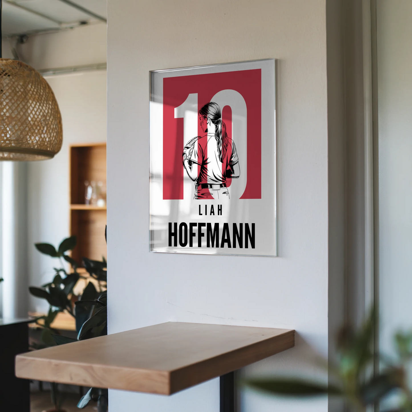 Personalisiertes Acrylglas Bild magnetisch Softball Softballspielerin Geschenk für Tocher Freundin