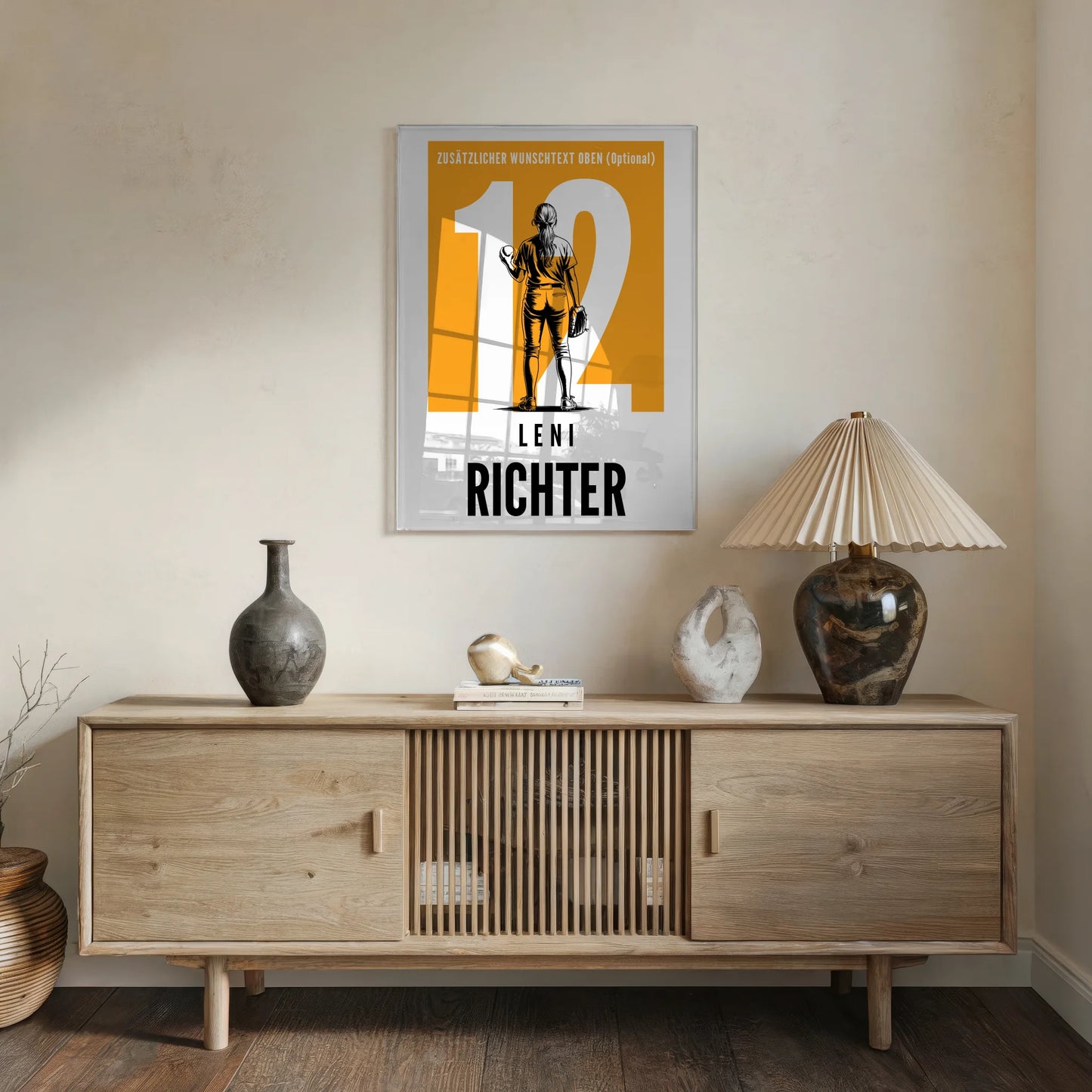 Acrylglasbild Personalisiert magnetisch Softball Softballspielerin Geschenk für Tochter
