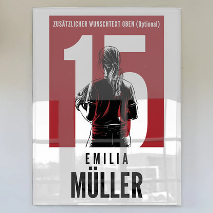 Acrylglas Wandbild Personalisiert magnetisch Softball Softballspielerin Geschenk für Mädchen Turnier Urkunde