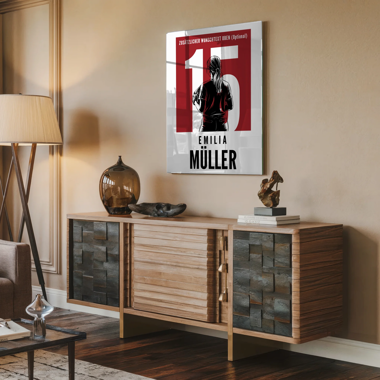 Acrylglas Wandbild Personalisiert magnetisch Softball Softballspielerin Geschenk für Mädchen Turnier Urkunde