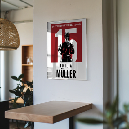 Acrylglas Wandbild Personalisiert magnetisch Softball Softballspielerin Geschenk für Mädchen Turnier Urkunde