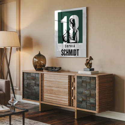 Personalisiertes Acrylglas Wandbild magnetisch Volleyball Volleyballerin Geschenk für Tocher Mama Tante Freundin