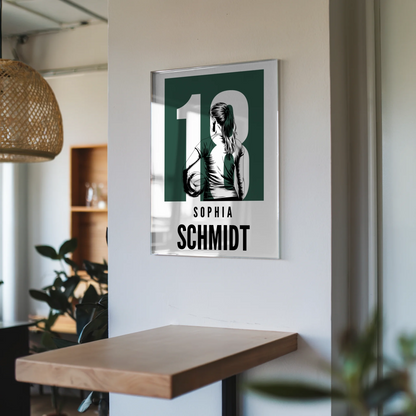 Personalisiertes Acrylglas Wandbild magnetisch Volleyball Volleyballerin Geschenk für Tocher Mama Tante Freundin