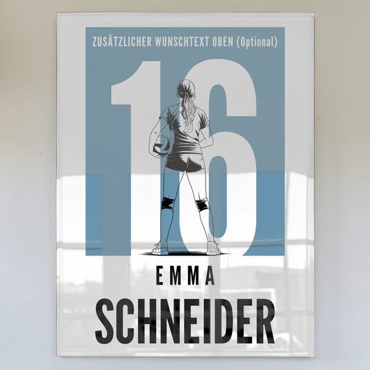 Personalisiertes Acrylglasbild Volleyball Volleyballerin Geschenk für Tocher Freundin