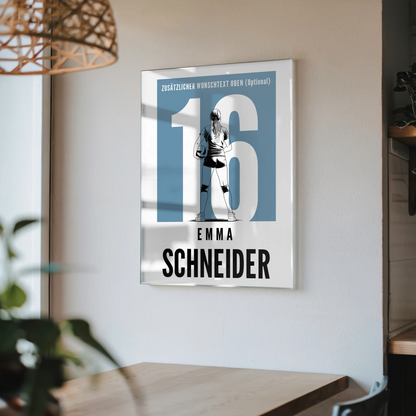 Personalisiertes Acrylglasbild Volleyball Volleyballerin Geschenk für Tocher Freundin