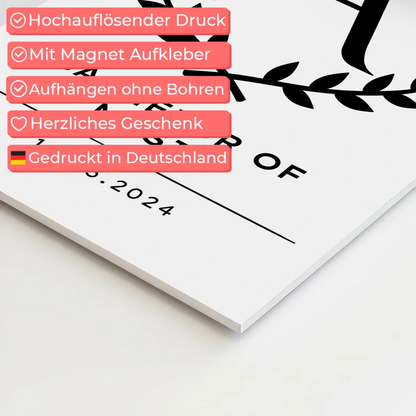 Magnet Wandbild Fotoboard Geschenk Zum Bachelorabschluss Bachelor Of Music