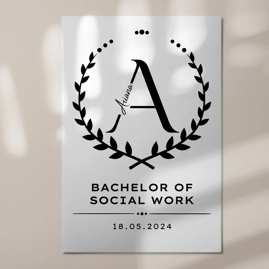 Fotoboard Magnetisch Geschenk Zum Bestandenen Bachelor Bachelor Of Social Work