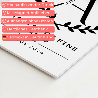 Fotoboard Magnet Poster Master Abschluss Geschenk Master Of Fine Arts