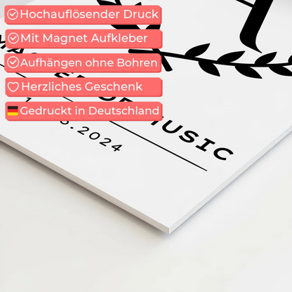 Fotoboard Magnetisch Geschenk Zum Masterabschluss Master Of Music