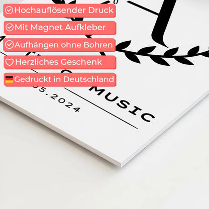 Fotoboard Magnetisch Geschenk Zum Masterabschluss Master Of Music