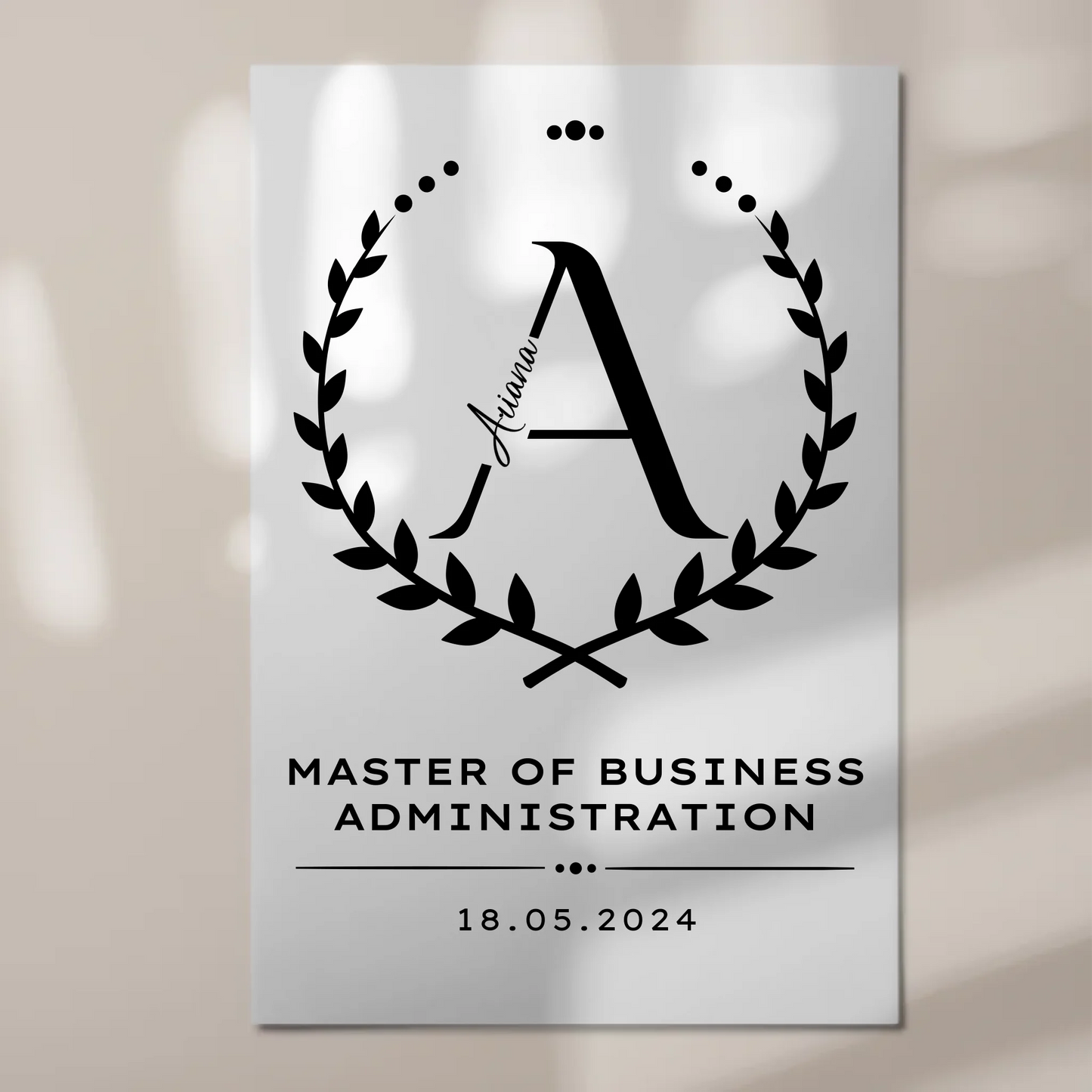 Fotoboard Magnet Poster Geschenk Masterabschluss Master Of Business Administration