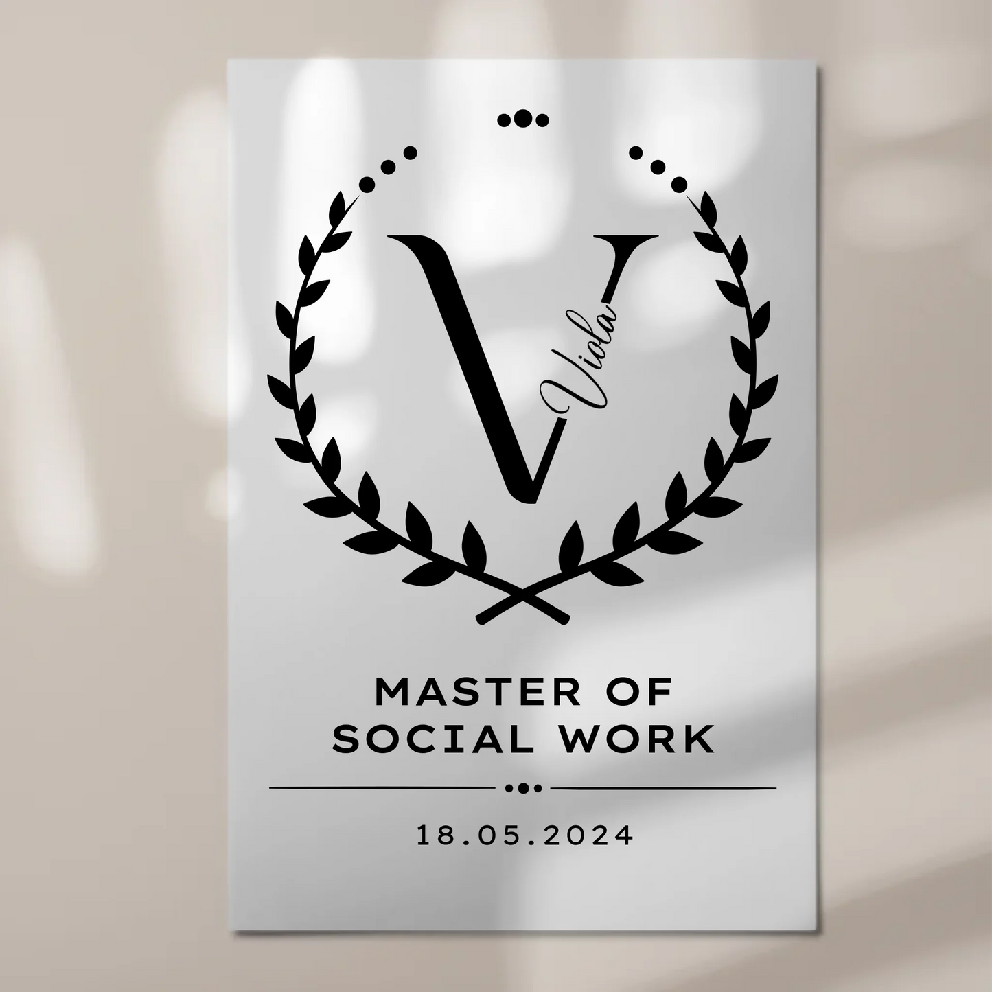 Fotoboard Magnet Wandbild Geschenk Zum Bestandenen Master Master Of Social Work