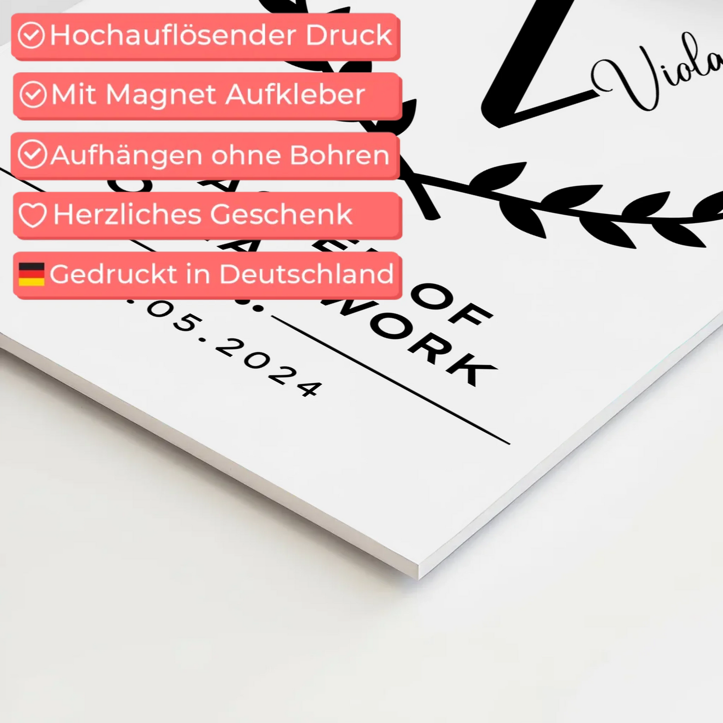 Fotoboard Magnet Wandbild Geschenk Zum Bestandenen Master Master Of Social Work