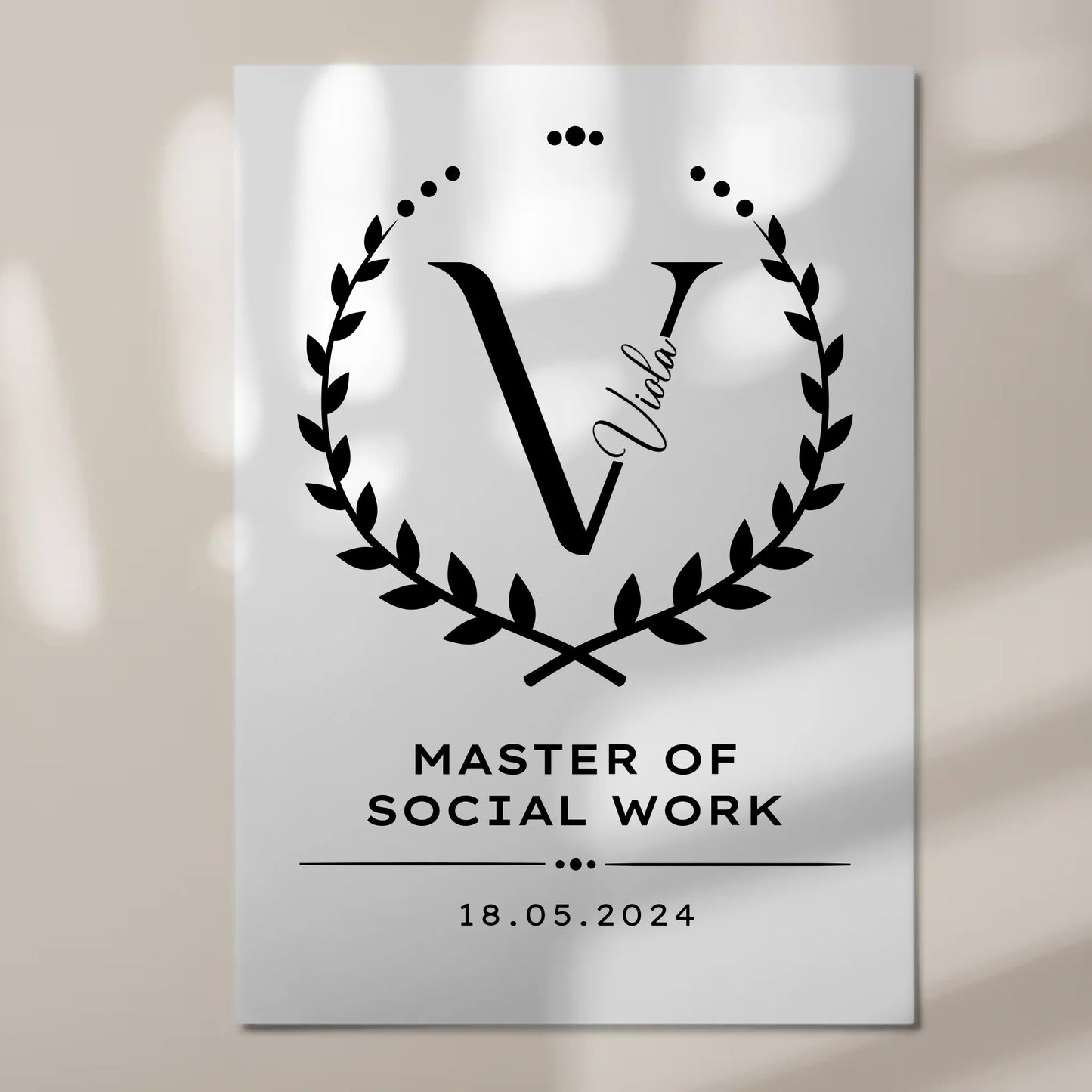 Fotoboard Magnet Wandbild Geschenk Zum Bestandenen Master Master Of Social Work