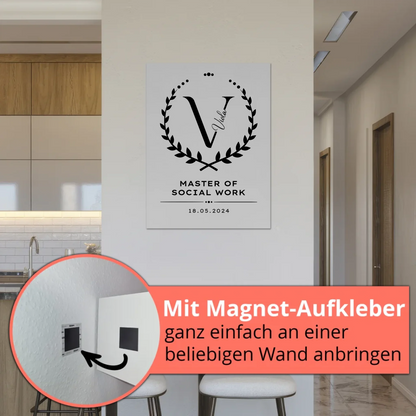 Fotoboard Magnet Wandbild Geschenk Zum Bestandenen Master Master Of Social Work