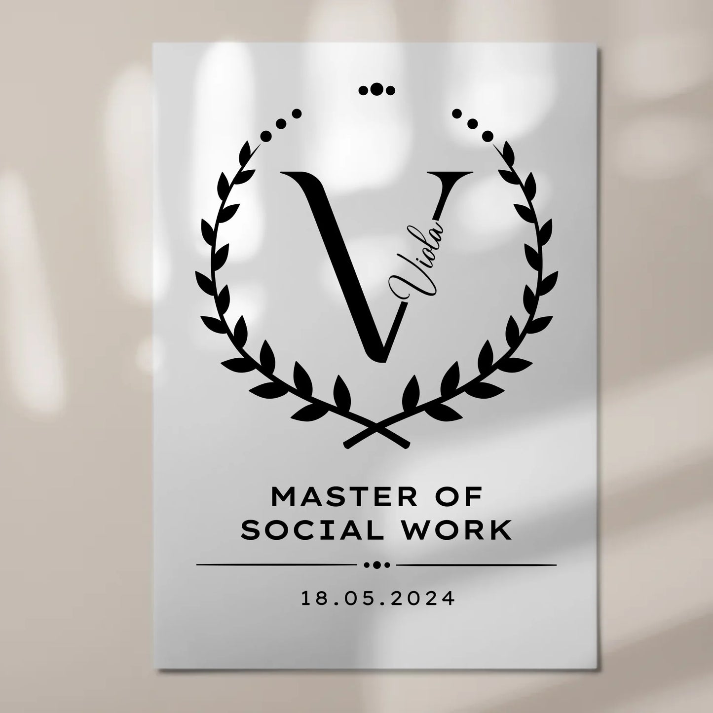 Fotoboard Magnet Wandbild Geschenk Zum Bestandenen Master Master Of Social Work