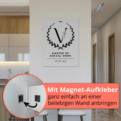 Fotoboard Magnet Wandbild Geschenk Zum Bestandenen Master Master Of Social Work