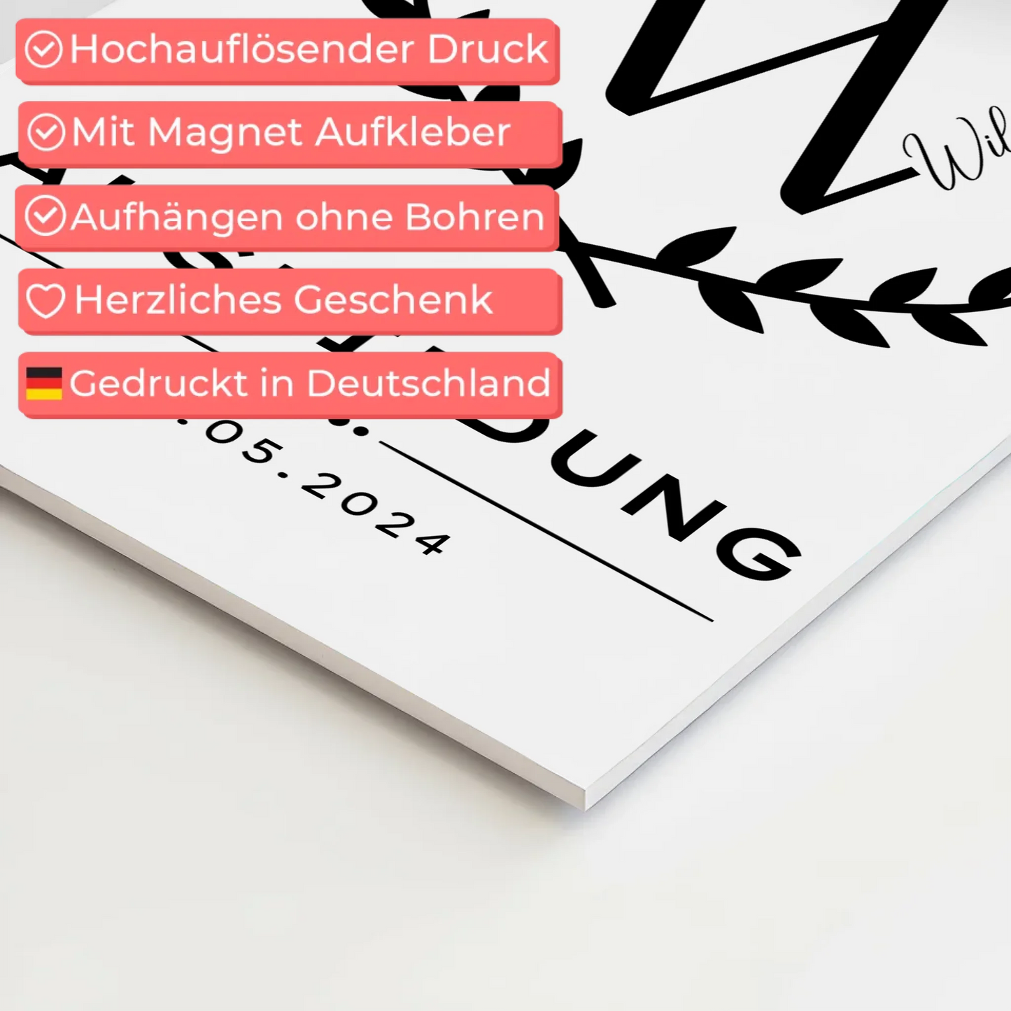 Magnet Wandbild Fotoboard Ausbildungsabschluss Geschenk Ausbildung