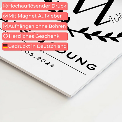 Magnet Wandbild Fotoboard Ausbildungsabschluss Geschenk Ausbildung