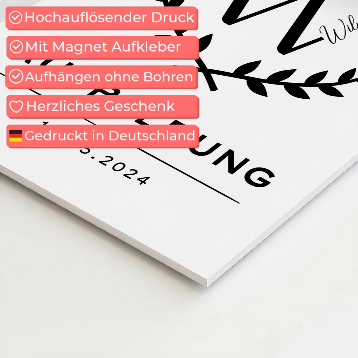 Magnet Wandbild Fotoboard Ausbildungsabschluss Geschenk Ausbildung