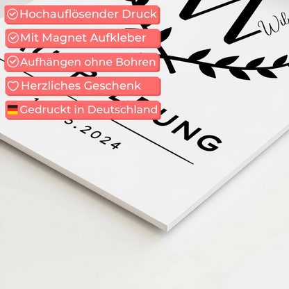 Magnet Wandbild Fotoboard Ausbildungsabschluss Geschenk Ausbildung