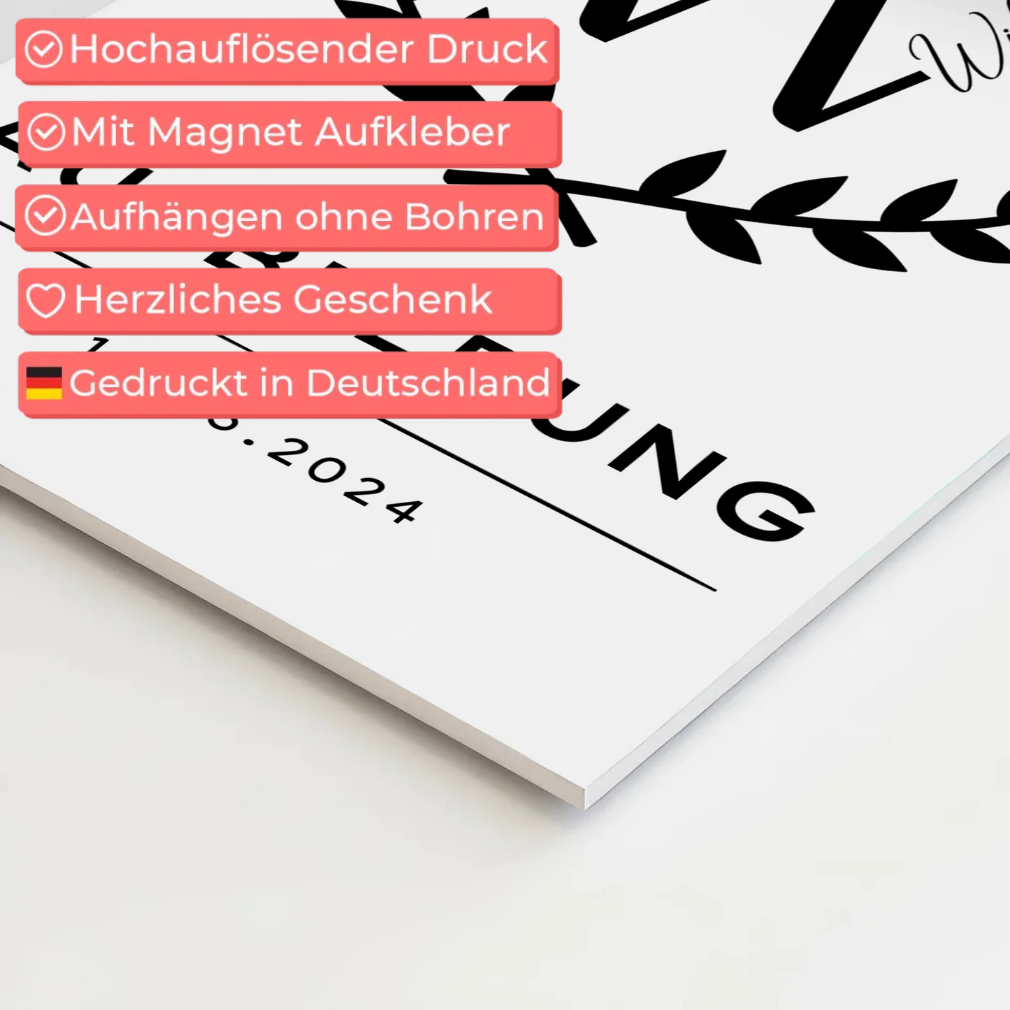 Magnet Wandbild Fotoboard Ausbildungsabschluss Geschenk Ausbildung