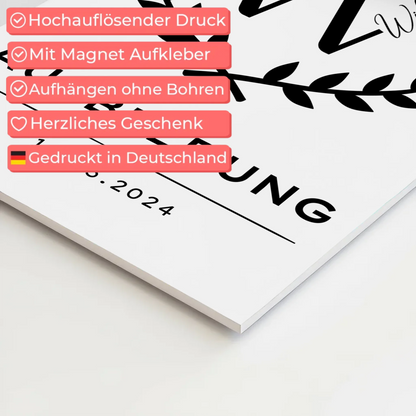 Magnet Wandbild Fotoboard Ausbildungsabschluss Geschenk Ausbildung