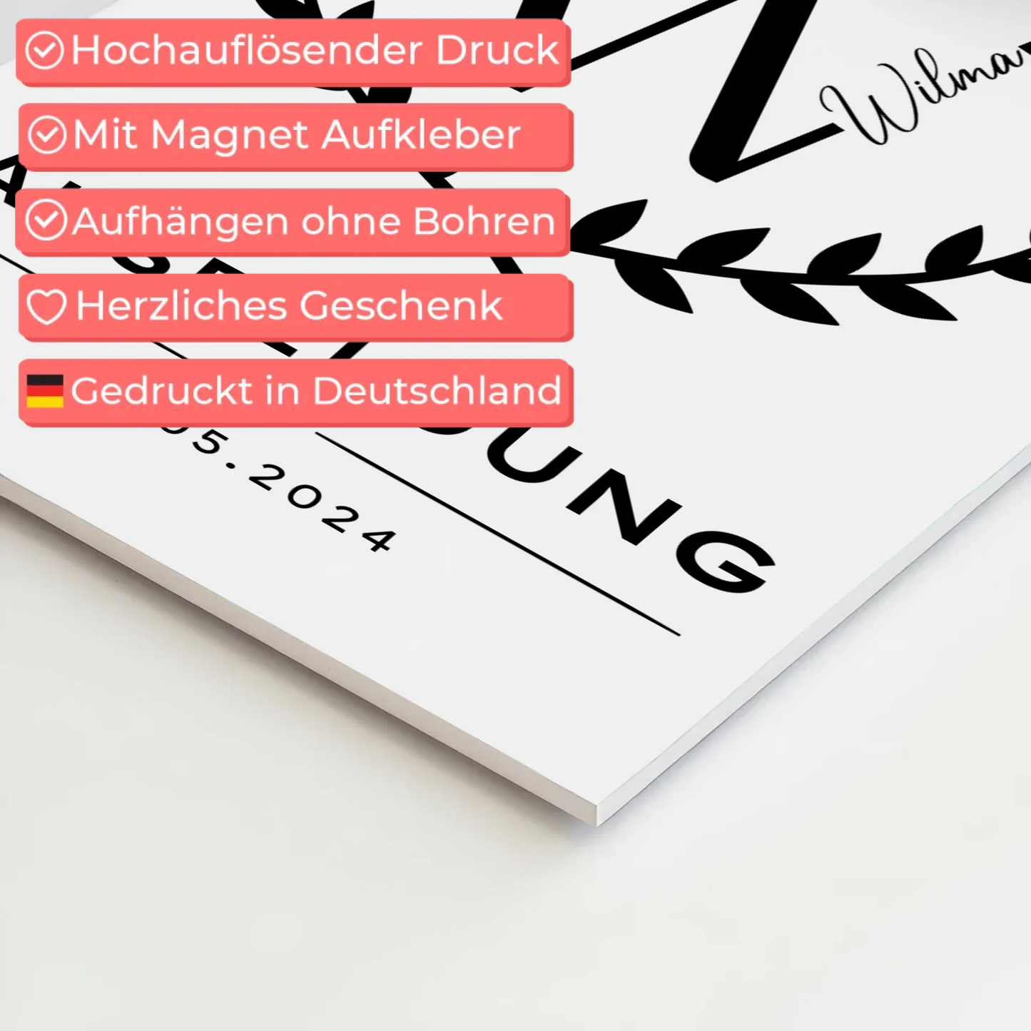 Magnet Wandbild Fotoboard Ausbildungsabschluss Geschenk Ausbildung