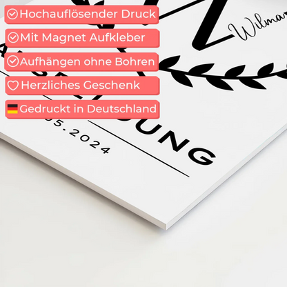 Magnet Wandbild Fotoboard Ausbildungsabschluss Geschenk Ausbildung