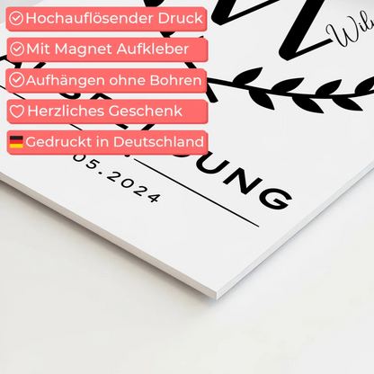 Magnet Wandbild Fotoboard Ausbildungsabschluss Geschenk Ausbildung