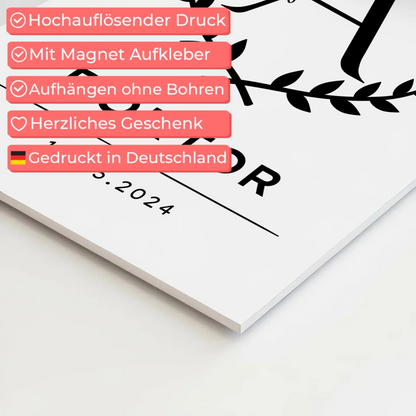 Fotoboard Magnet Poster Doktor Abschluss Geschenk Doktorand